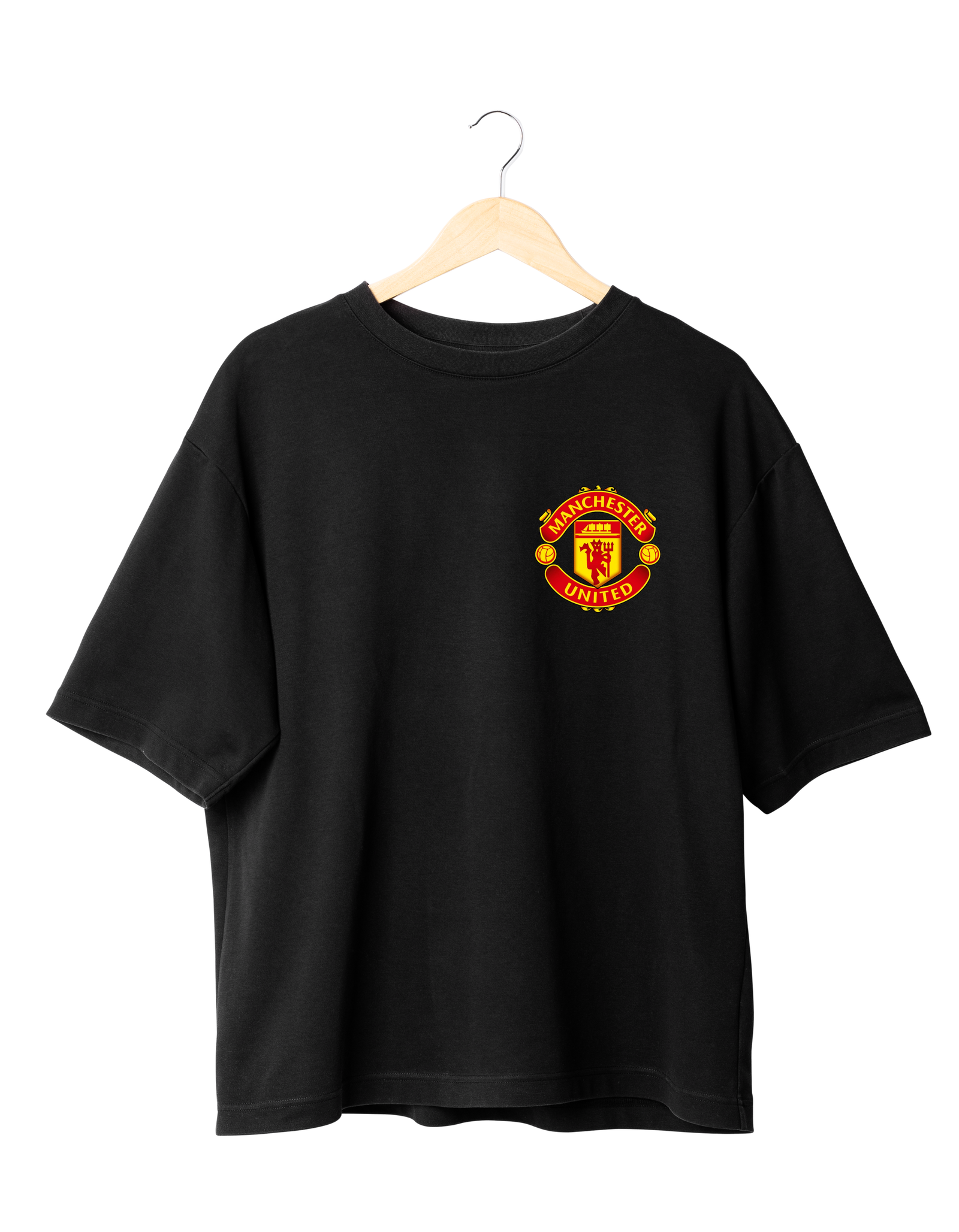 MANCHESTER 1 BLACK Manchester United Classic Crest T-Shirt BLACK (OVERSIZED)